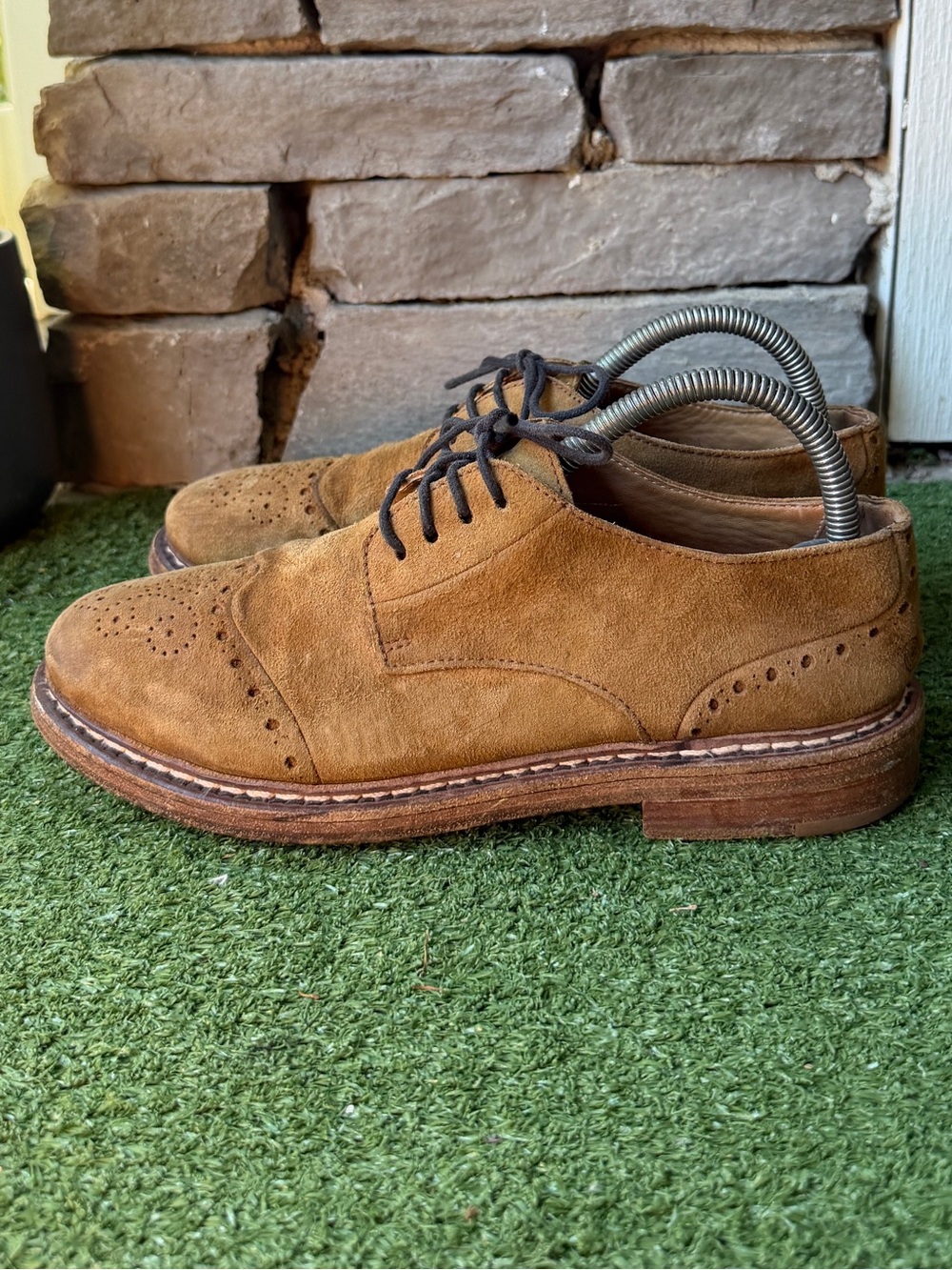 Marsell Tan Suede Leather Wingtip Brogue Womens Shoes
